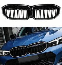Load image into Gallery viewer, Kidney Grills For BMW 3 Series G20 and G21 2023+ LCI LED Gloss Black Double Slat
