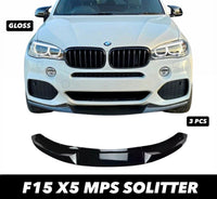 Load image into Gallery viewer, FOR BMW X5 F15 M PERFORMANCE FRONT SPLITTER SPOILER GLOSS BLACK 14-18 M SPORT MP
