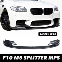Load image into Gallery viewer, FRONT SPLITTER LIP SPOILER BUMPER FOR BMW 5 SERIES F10 M5 CARBON LOOK 2010-16
