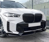 Load image into Gallery viewer, BMW X5 G05 LCI 2023+  GLOSS BLACK FRONT LIP SPOILER SPLITTER M SPORT
