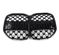 Load image into Gallery viewer, BMW 4 SERIES G22 G23 DIAMOND KIDNEY GRILLES GLOSS BLACK GRILLE GRILL
