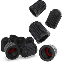 Load image into Gallery viewer, 16x Black Tyre Valve Dust Caps With Internal Air Dust Water Seals Steel Alloys

