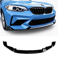 Load image into Gallery viewer, BMW 2 SERIES F87 M2 CS STYLE FRONT BUMPER M LIP SPLITTER GLOSS BLACK 2015+
