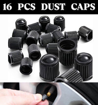 Load image into Gallery viewer, 16 X CAR BIKE CYCLE BLACK PLASTIC AIR VALVE TYRE ALLOY WHEEL CAPS DUST VALVE
