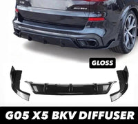 Load image into Gallery viewer, BMW X5 G05 Rear Bumper Diffuser Spoiler BK Style Gloss Black Pre Lci M Sport
