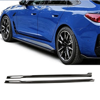 Load image into Gallery viewer, BMW 4 SERIES I4 G26 M PERFORMANCE SIDE SKIRT LIP EXTENSIONS BLACK FULL LENGTH
