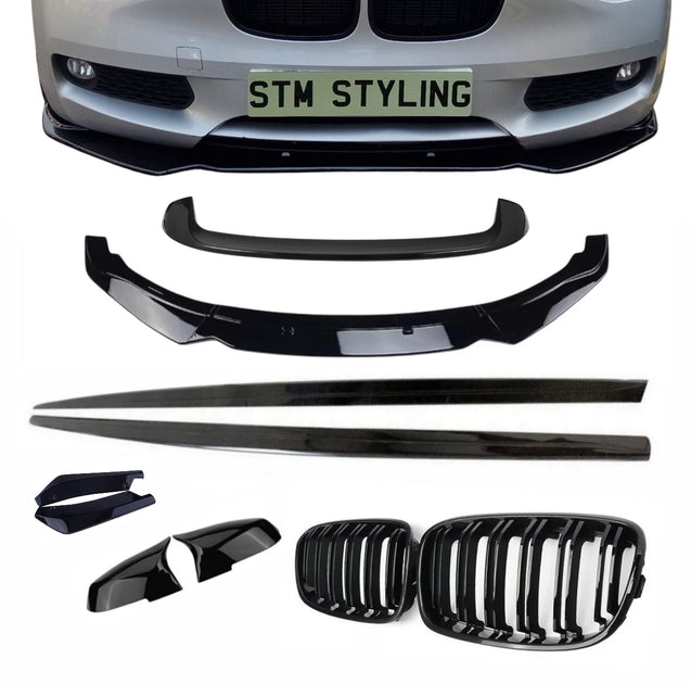 BMW F20 Kit 1 Series Se Sport Gloss Black Full BodyKit Splitter Spoile ...