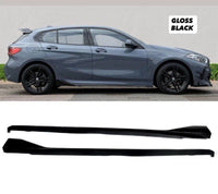 Load image into Gallery viewer, BMW 1 SERIES F40 GLOSS BLACK M PERFORMANCE STYLE SIDE SKIRT EXTENSIONS 2020+
