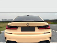 Load image into Gallery viewer, BMW 3 SERIES G20 V STYLE M4 2019+ REAR SLIM BOOT SPOILER LIP GLOSS BLACK - STM STYLING 
