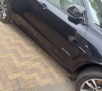 Load image into Gallery viewer, BMW F15 F85 X5M X6M F86 F16 GLOSS BLACK FULL SIDE SKIRT SKIRTS EXTENSION BLADE
