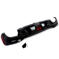 Load image into Gallery viewer, BMW 5 Series G30 M Sport Gloss Black Rear Valance Diffuser Quad Exit LED 18-20 - STM STYLING 

