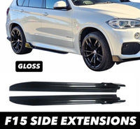 Load image into Gallery viewer, BMW X5M F85 F15 X6M F86 F16 GLOSS BLACK SIDE SKIRT SKIRTS EXTENSION BLADE
