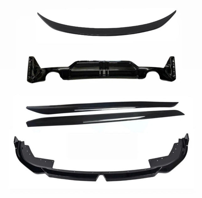 BMW 3 SERIES G20 LCI FRONT SPLITTER DIFFUSER SKIRTS BODY KIT GLOSS BLA ...