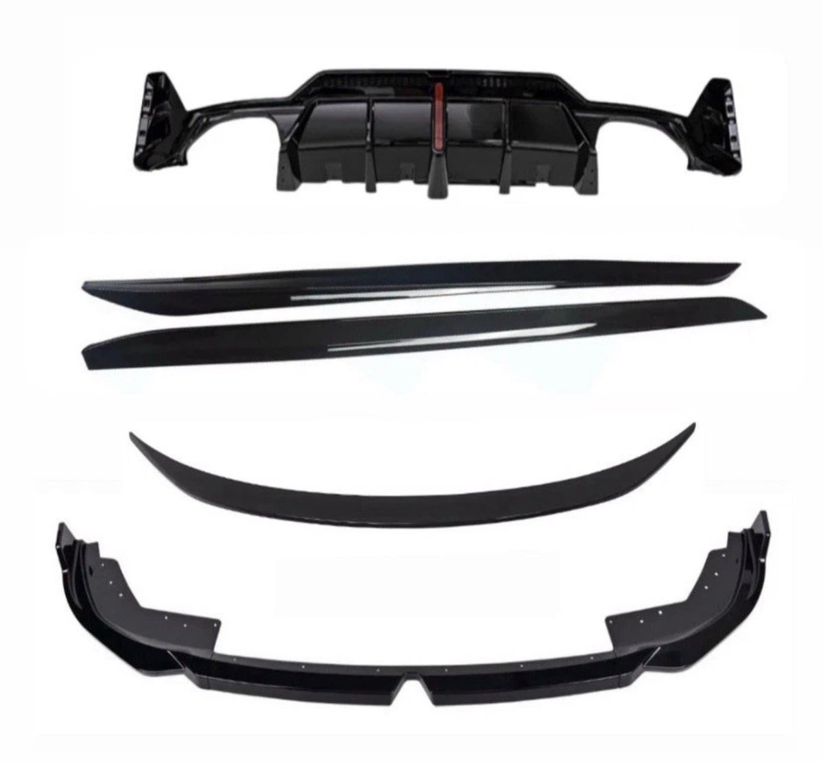 BMW 3 Series G20 LCI Body Kit M Sport In Gloss Black Splitter Skirts Quad Led