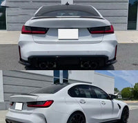 Load image into Gallery viewer, BMW 3 SERIES G20 V STYLE M4 2019+ REAR SLIM BOOT SPOILER LIP GLOSS BLACK - STM STYLING 
