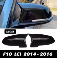 Load image into Gallery viewer, Gloss Black Mirror Cover Cap Covers Lci BMW 5 6 7 14-16 F10 F11 F01 F06 F07 - STM STYLING 
