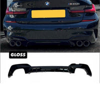 Load image into Gallery viewer, BMW 3 SERIES G20 G21 GLOSS BLACK PERFORMANCE REAR DIFFUSER 340i QUAD - STM STYLING 
