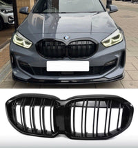 Load image into Gallery viewer, FOR BMW 1 SERIES F40 DOUBLE SLAT M SPORT FRONT GRILLE GRILL GLOSS BLACK 2019

