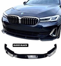 Load image into Gallery viewer, BMW 5 Series G30 LCI SE 2021-2023 Gloss Black Front Splitter 3 Piece - STM STYLING 
