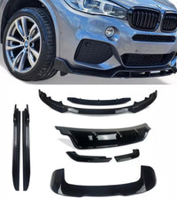 Load image into Gallery viewer, BMW X5 F15 KIT SPLITTER DIFFUSER SIDE SKIRTS SPOILER GLOSS BLACK GRILLES MIRRORS - STM STYLING 
