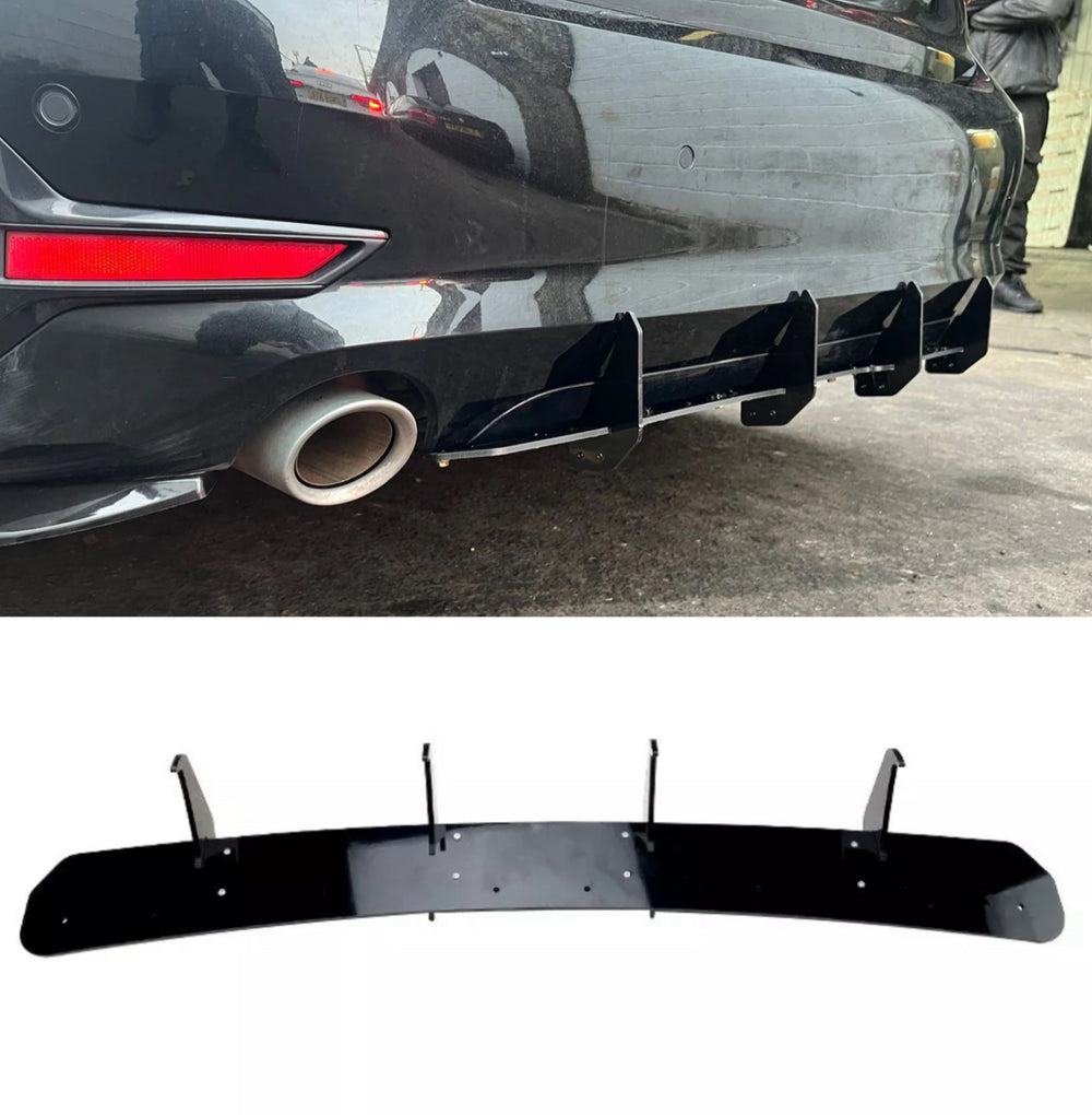 BMW G20 SE Sport Rear Diffuser Lip Gloss Black - STM STYLING 