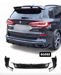 Load image into Gallery viewer, BMW X5 G05 M SPORT GLOSS BLACK REAR BUMPER DIFFUSER SPOILER EXTENSION 2018+
