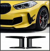 Load image into Gallery viewer, BMW 1 SERIES F40 M SPORT FRONT CANARDS FINS LIP MP GLOSS BLACK SPLITTER - STM STYLING 
