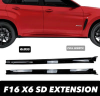 Load image into Gallery viewer, BMW F15 F85 X5M X6M F86 F16 GLOSS BLACK FULL SIDE SKIRT SKIRTS EXTENSION BLADE
