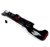 Load image into Gallery viewer, BMW 5 Series G30 M Sport Gloss Black Rear Valance Diffuser Quad Exit LED 18-20 - STM STYLING 
