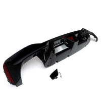 Load image into Gallery viewer, BMW 5 Series G30 M Sport Gloss Black Rear Valance Diffuser Quad Exit LED 18-20 - STM STYLING 
