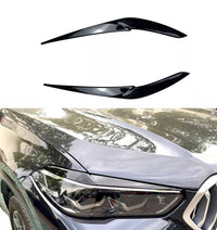 Load image into Gallery viewer, BMW G05 X5 2018-22 F95 X5M X6 G06 19-22 Headlight Eyelid Eyebrow Trim Gloss Black - STM STYLING 
