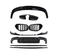 Load image into Gallery viewer, BMW 5 Series G31 Gloss Black Full Body Kit Roof Spoiler Sides Diffuser Splitter Grilles Mirror Covers - STM STYLING 

