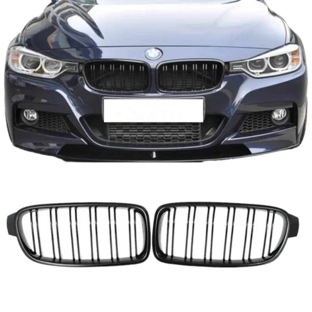 BMW 3 SERIES F30 F31 2011-2019 Dual line stat gloss black kidney grille