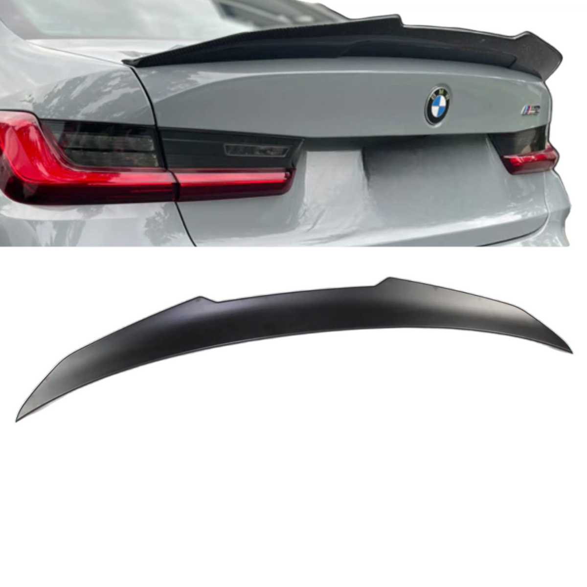  BMW 3 Series G20 Unpainted black V M Performance spoiler ABS Boot lip MP