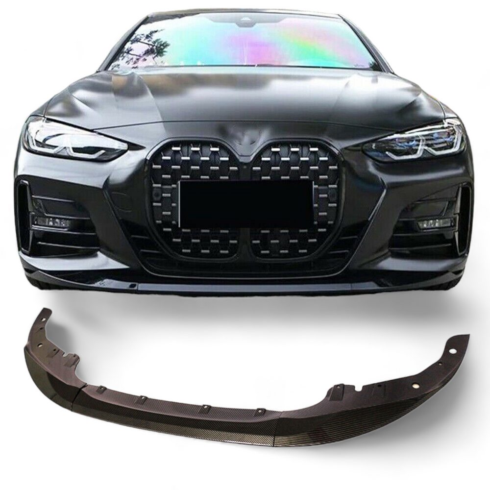 BMW 4 Series G22 M Sport front splitter bumper lip spoiler gloss black chin - STM SPORT