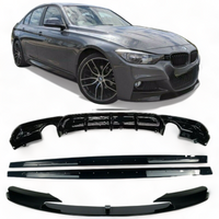 Load image into Gallery viewer, BMW F30 F31 3 Series rear diffuser M sport performance single exhaust matte black
