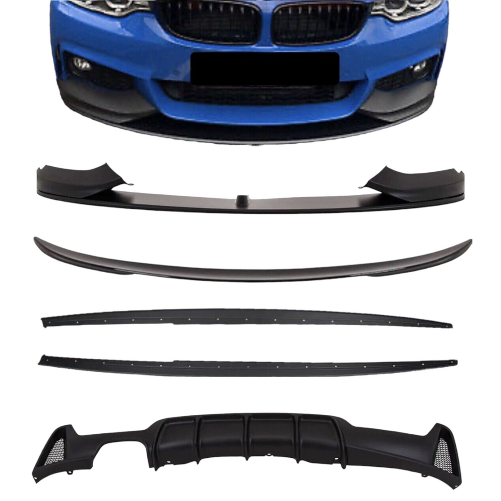 BMW F32 it 4 Series coupe front splitter lip diffuser side spoiler gloss black