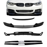 Load image into Gallery viewer, BMW Gloss black F32 Splitter diffuser boot spoiler kit
