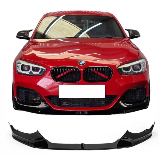 BMW 1 SERIES F20 F21 15-19 LCI M PERFORMANCE GLOSS BLACK FRONT SPLITTE ...