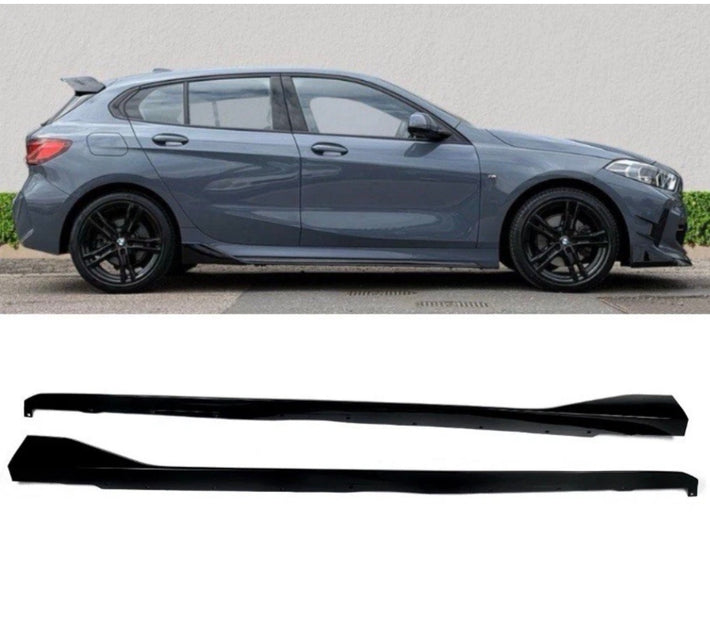 BMW 1 SERIES F40 GLOSS BLACK M PERFORMANCE STYLE SIDE SKIRT EXTENSIONS ...