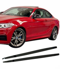 Load image into Gallery viewer, BMW 2 SERIES F22 F23 SIDE SKIRTS EXTENSION BLADES GLOSS BLACK 15-19
