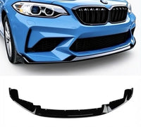Load image into Gallery viewer, BMW 2 SERIES F87 M2 CS STYLE FRONT BUMPER M LIP SPLITTER GLOSS BLACK 2015+
