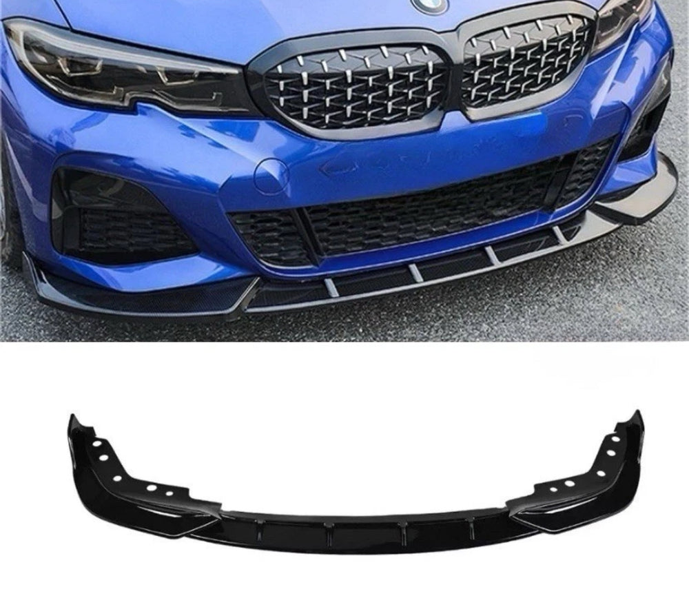 BMW 3 SERIES G20 G21 FRONT SPLITTER LIP VALANCE SPOILER SPLITTER GLOSS BLACK STM