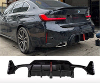 Load image into Gallery viewer, BMW 3 Series G20 G21 LCI 2023+ Gloss Black Rear Diffuser W/ LED Light 340i MP
