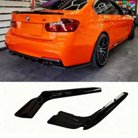 Load image into Gallery viewer, BMW 3 Series M3 F30 Gloss Black Rear Corner Side Spats Canards Diffuser Splitter
