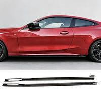 Load image into Gallery viewer, BMW 4 SERIES G22 G23 SIDE SKIRT EXTENSIONS LIP GLOSS BLACK FULL LENGTH STM
