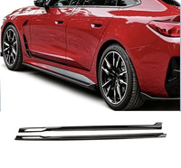 Load image into Gallery viewer, BMW 4 SERIES I4 G26 M PERFORMANCE SIDE SKIRT LIP EXTENSIONS BLACK FULL LENGTH

