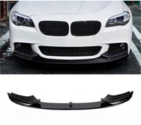 Load image into Gallery viewer, BMW 5 SERIES F10 F11 FRONT BUMPER SPLITTER LIP M SPORT GLOSS BLACK 2010-16 2PC
