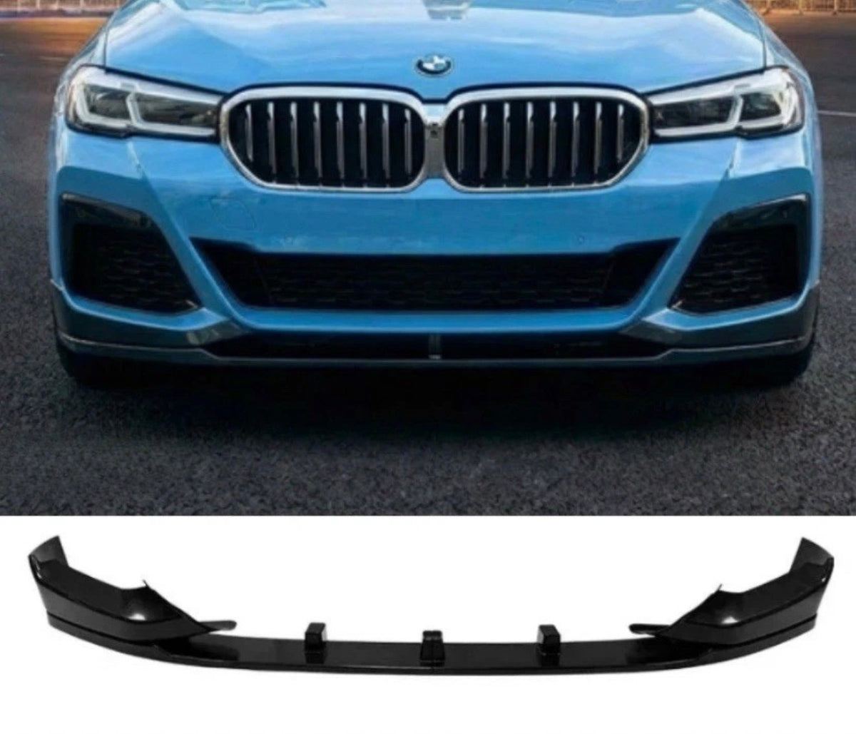 BMW 5 Series G30 G31 LCI M Sport Front Splitter Spoiler Lip Gloss Blac ...
