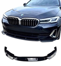 Load image into Gallery viewer, BMW 5 Series G30 LCI SE 2021-2023 Gloss Black Front Splitter 3 Piece
